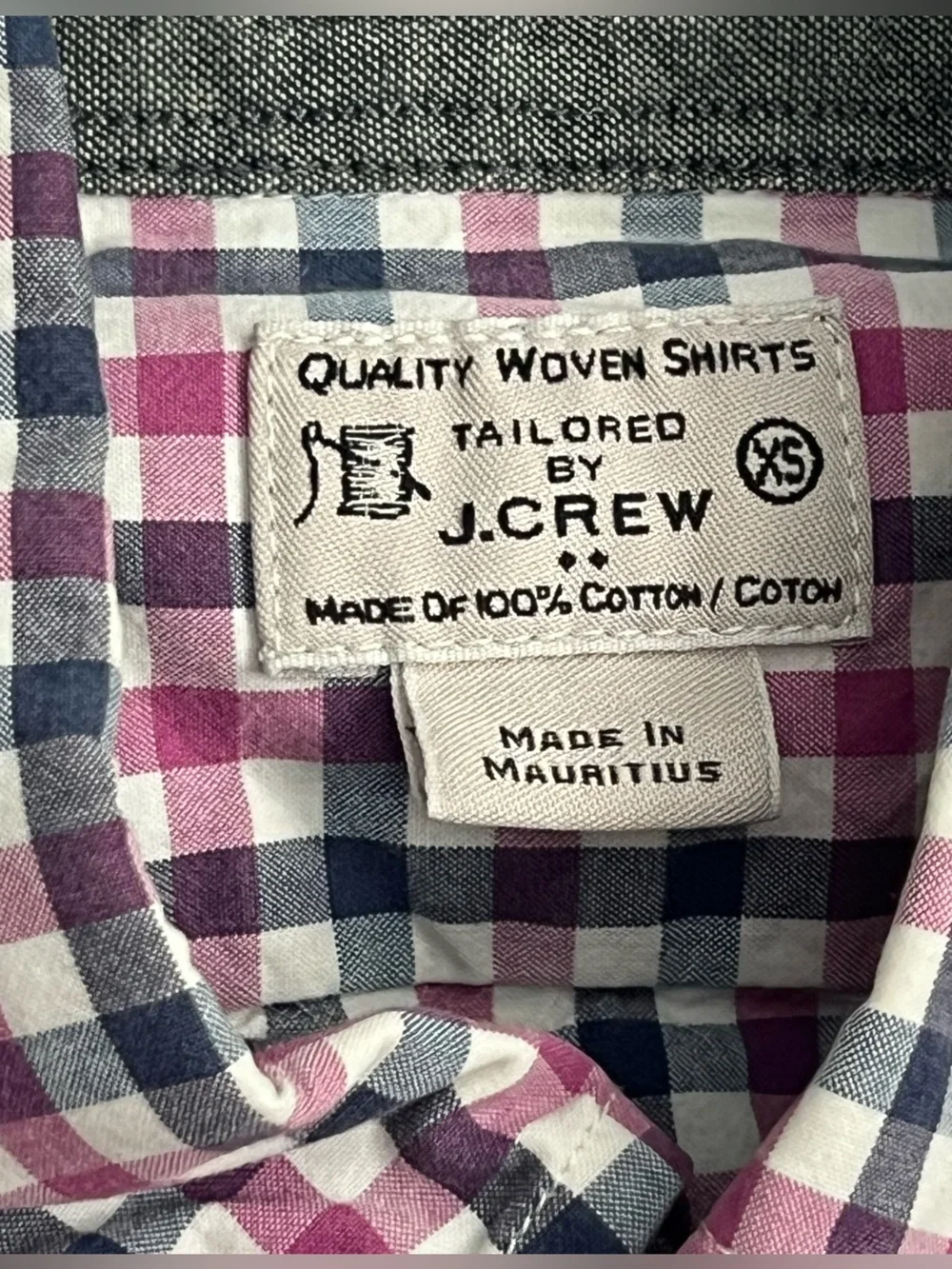 Vintage J.Crew Slim Fit Gingham Button Down Shirt XS. M3